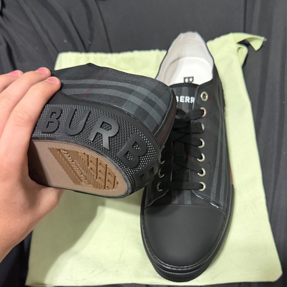Burberry Black and Gray Checkered Sneakers - Picture 5 of 7